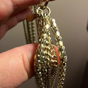 Beautiful 6-strand 12-inch goldstone chain necklace.  A substantial piece!